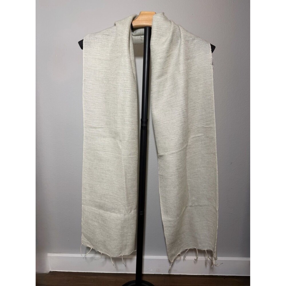 Light Cream/tan Pashmina Woven Fringe Scarf